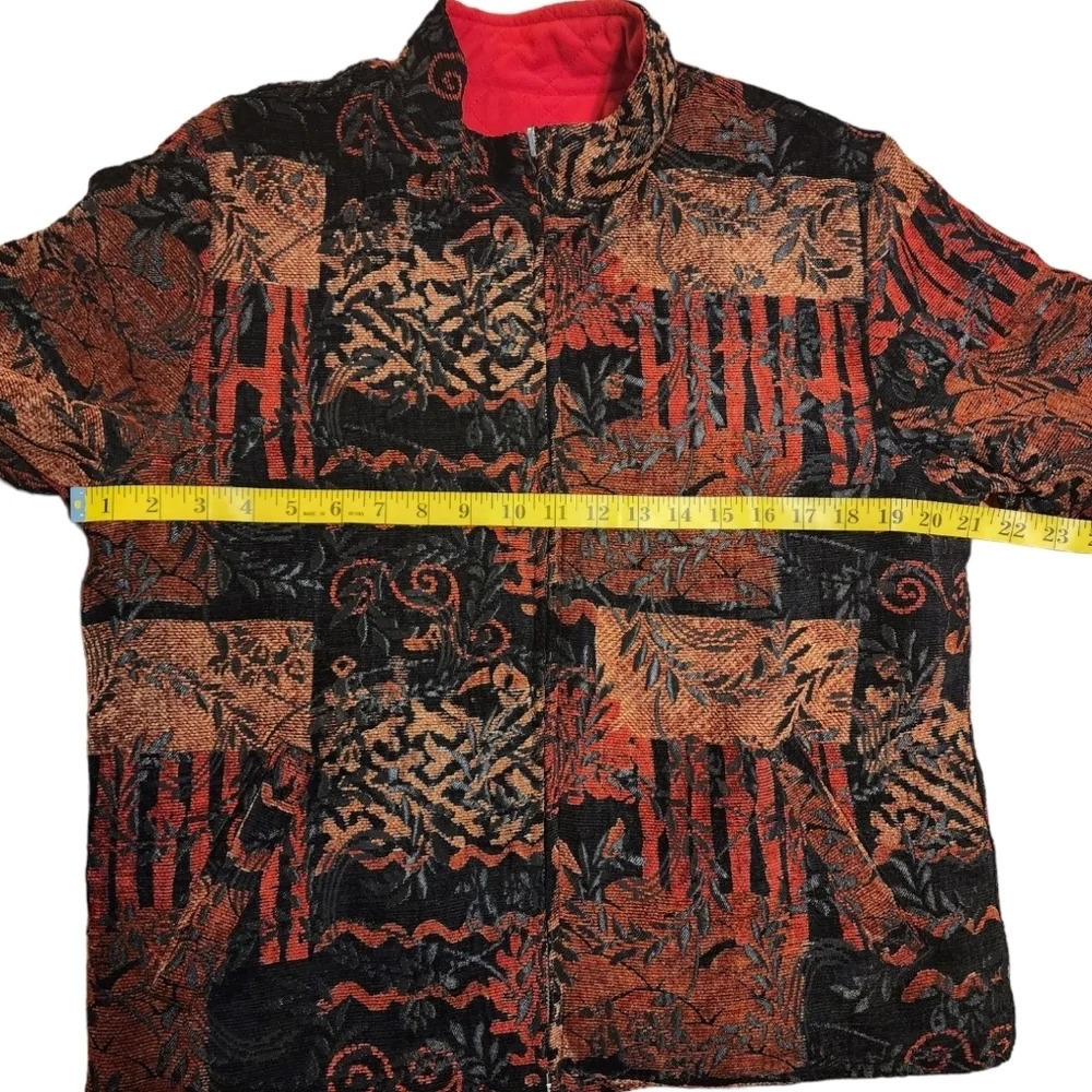 Vintage Chico's Celastrus Reversible Jacket Chico Size 1 Red Black - Picture 14 of 16